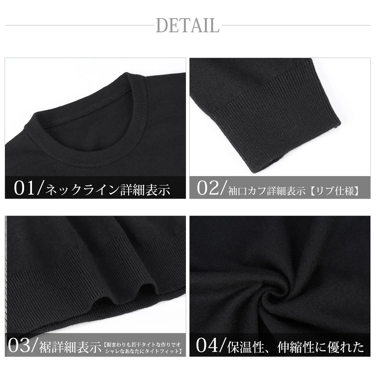 [CEEN] セーター クルーネック メンズ ニット 薄手 無地 カジュアル 丸首セーター ラウンドネック きれいめ スマートシルエット シンプル 秋冬 通勤通学